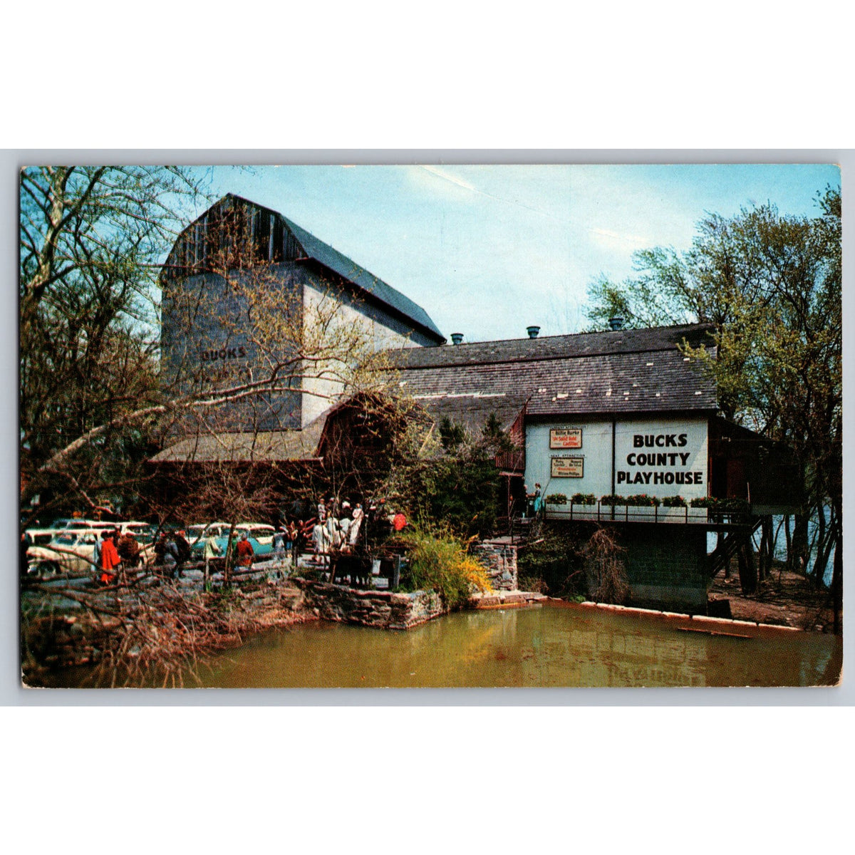 New Hope PA Pennsylvania Bucks County Playhouse Theater 1970s Chrome Postcard