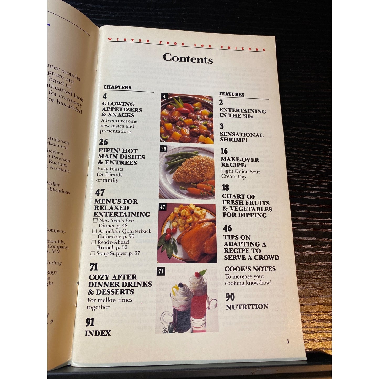 Pillsbury Classic Cookbook 1989 Winter Food For Friends #107 Parties Gatherings