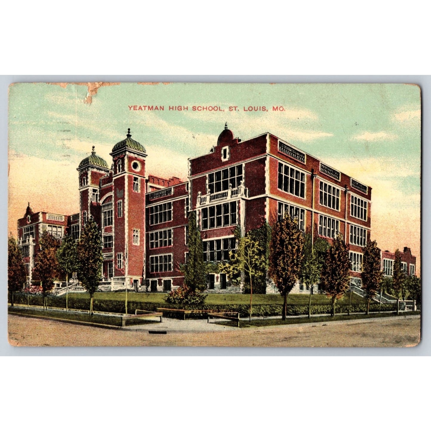 St Louis MO Missouri Yeatman High School 1910 Divided Back Postcard Used