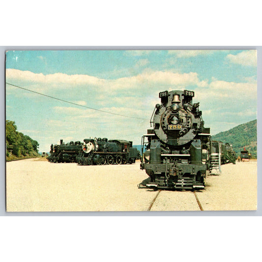Bellows Falls VT Vermont Nickel Plate Berkshire 759 & Steam Loco Postcard