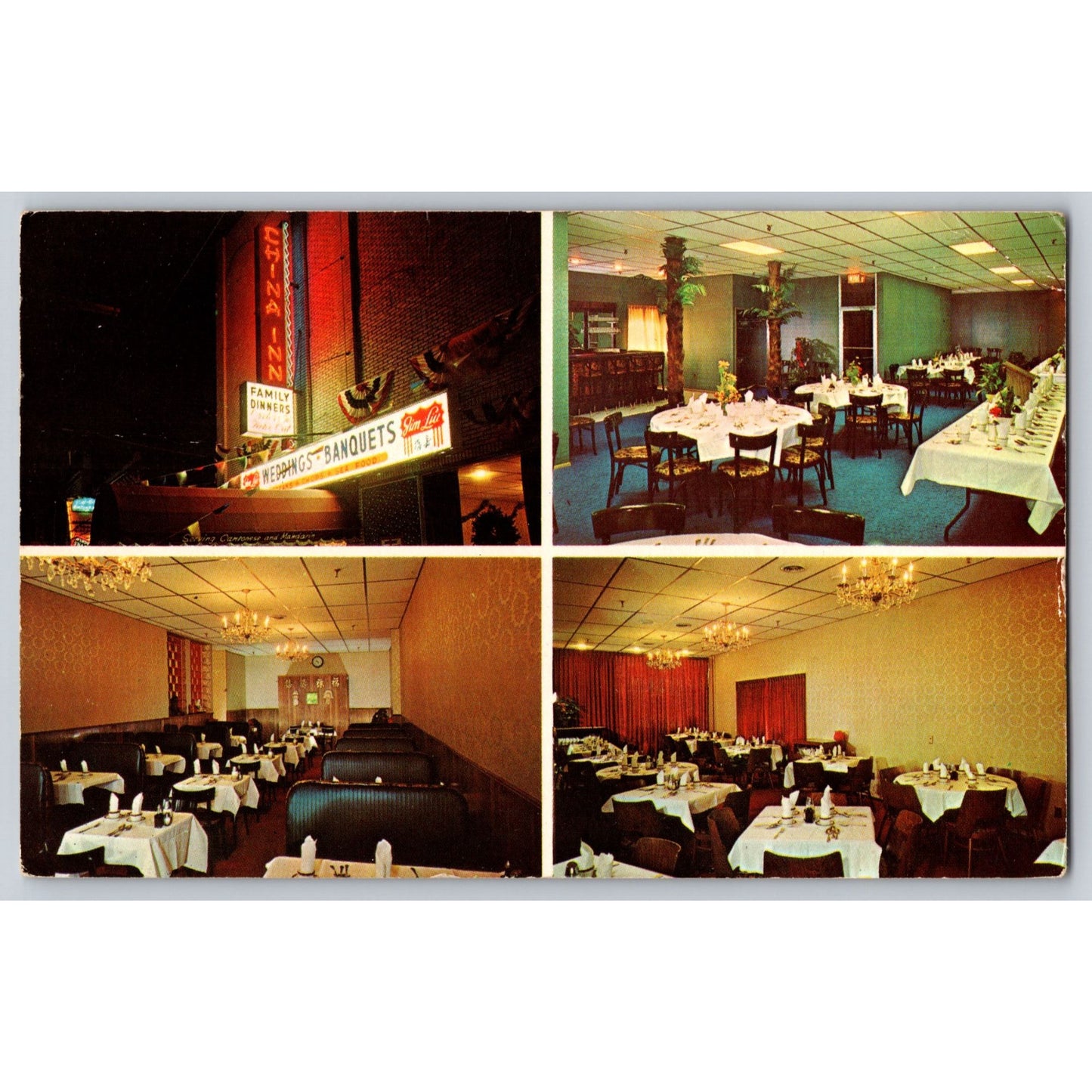 Middleton NJ New Jersey China Inn Restaurant Long Branch Chrome Postcard Used