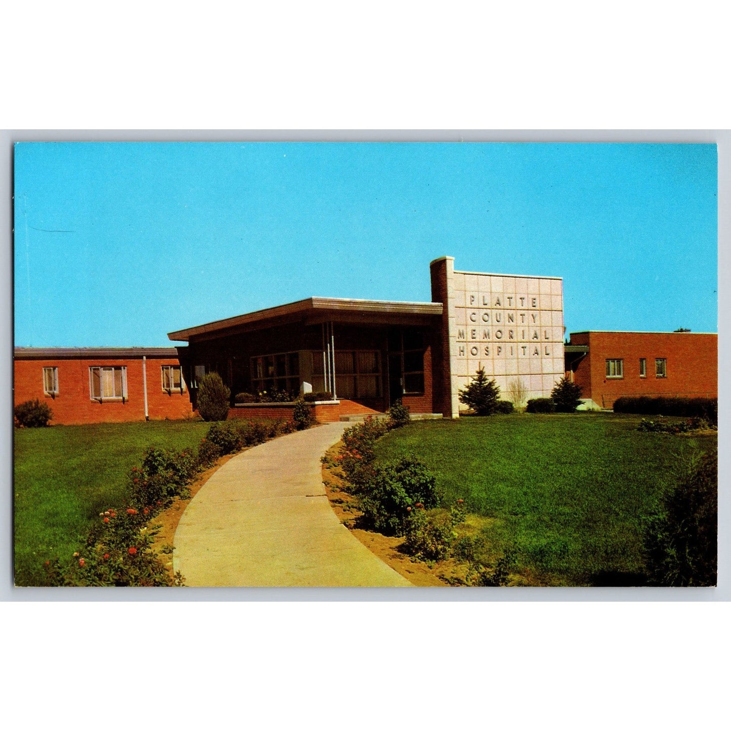Wheatland WY Wyoming Platte County Memorial Hospital Chrome Postcard Unused