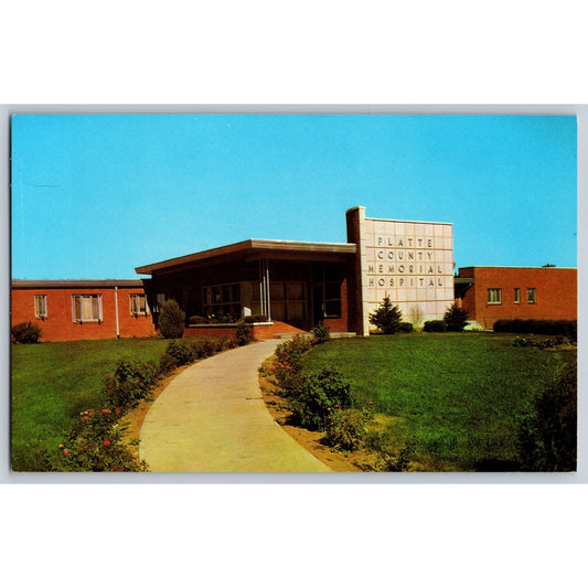 Wheatland WY Wyoming Platte County Memorial Hospital Chrome Postcard Unused