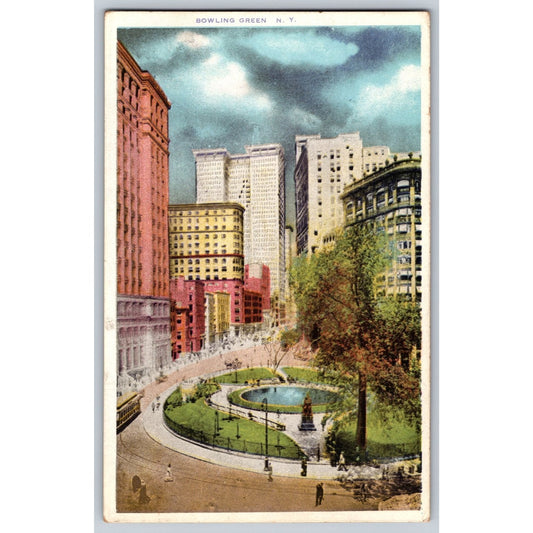 New York City NY Bowling Green 1911 Divided Back Postcard Union News Co