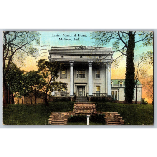 Madison IN Indiana Lanier Memorial Home 1938 Divided Back Postcard Used