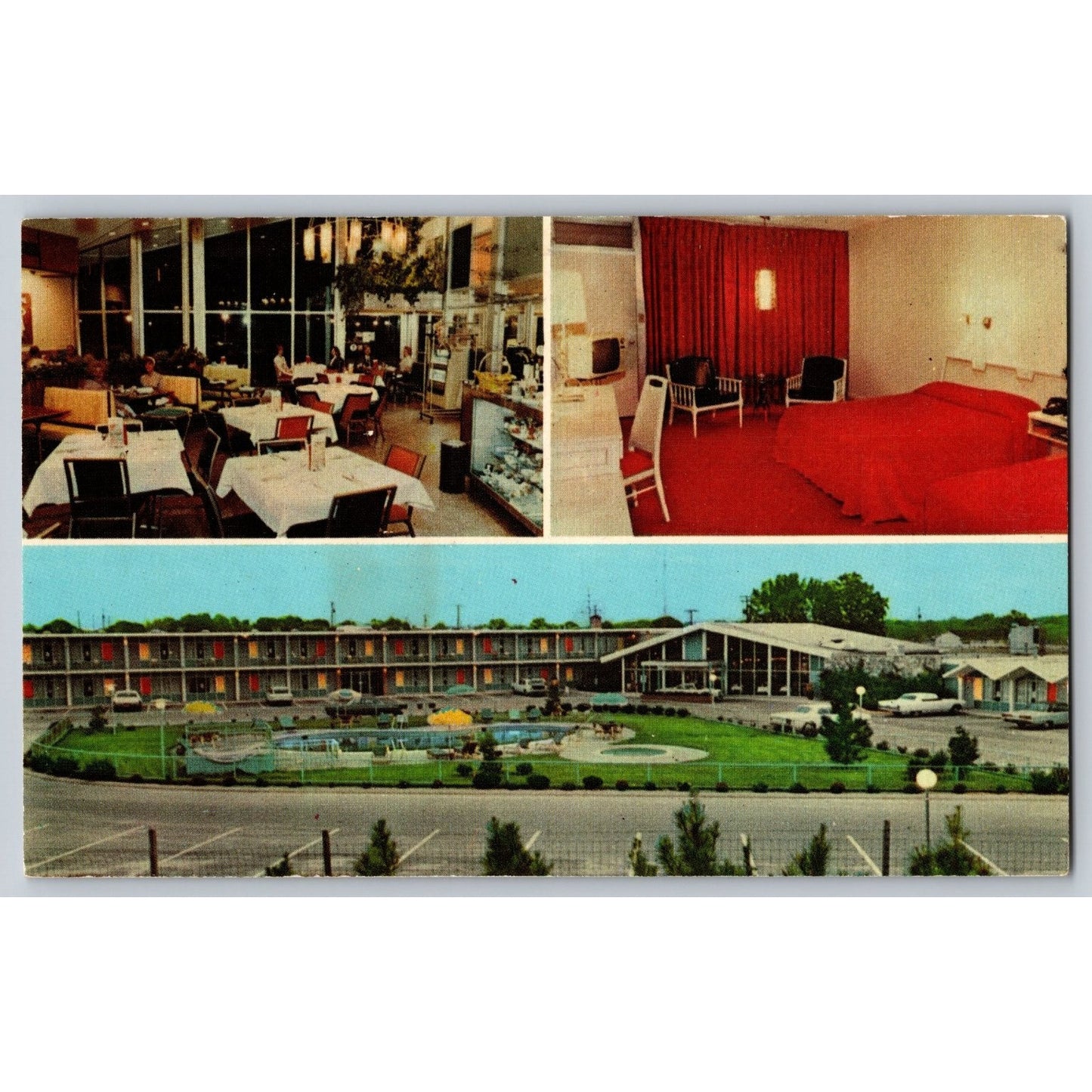 Emporia VA Virginia Holiday Inn Motel Pool & Dining Postcard 1970s