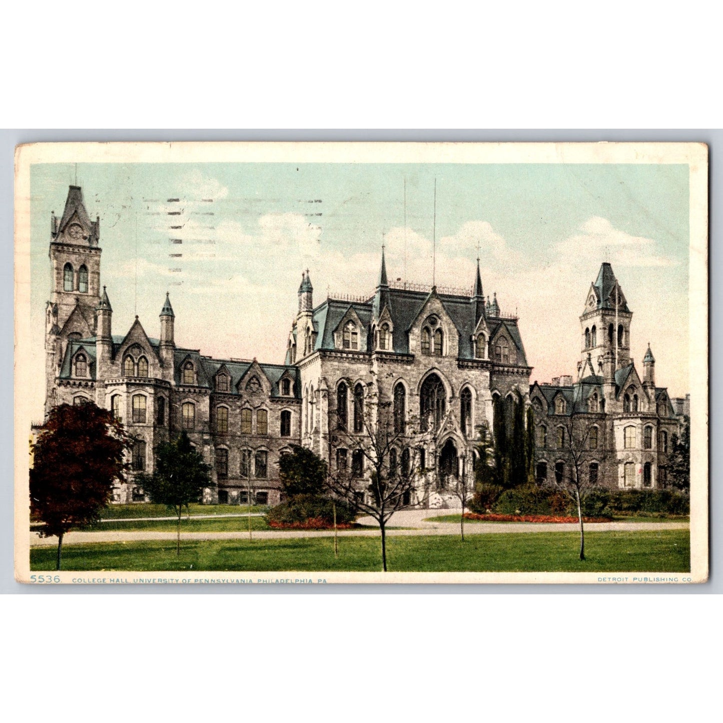 Philadelphia PA University of Pennsylvania College Hall 1910 Postcard Used