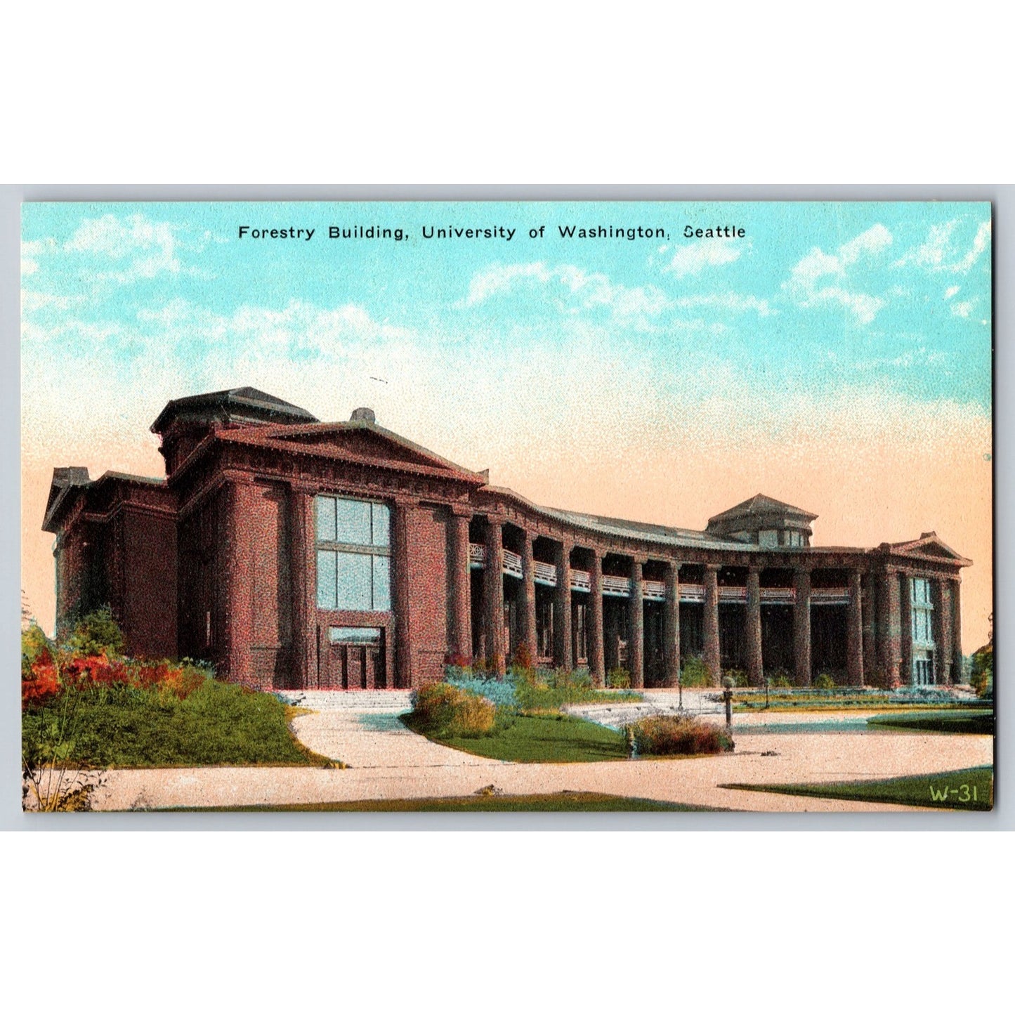 Seattle WA Washington University Forestry Building Divided Back Postcard Unused