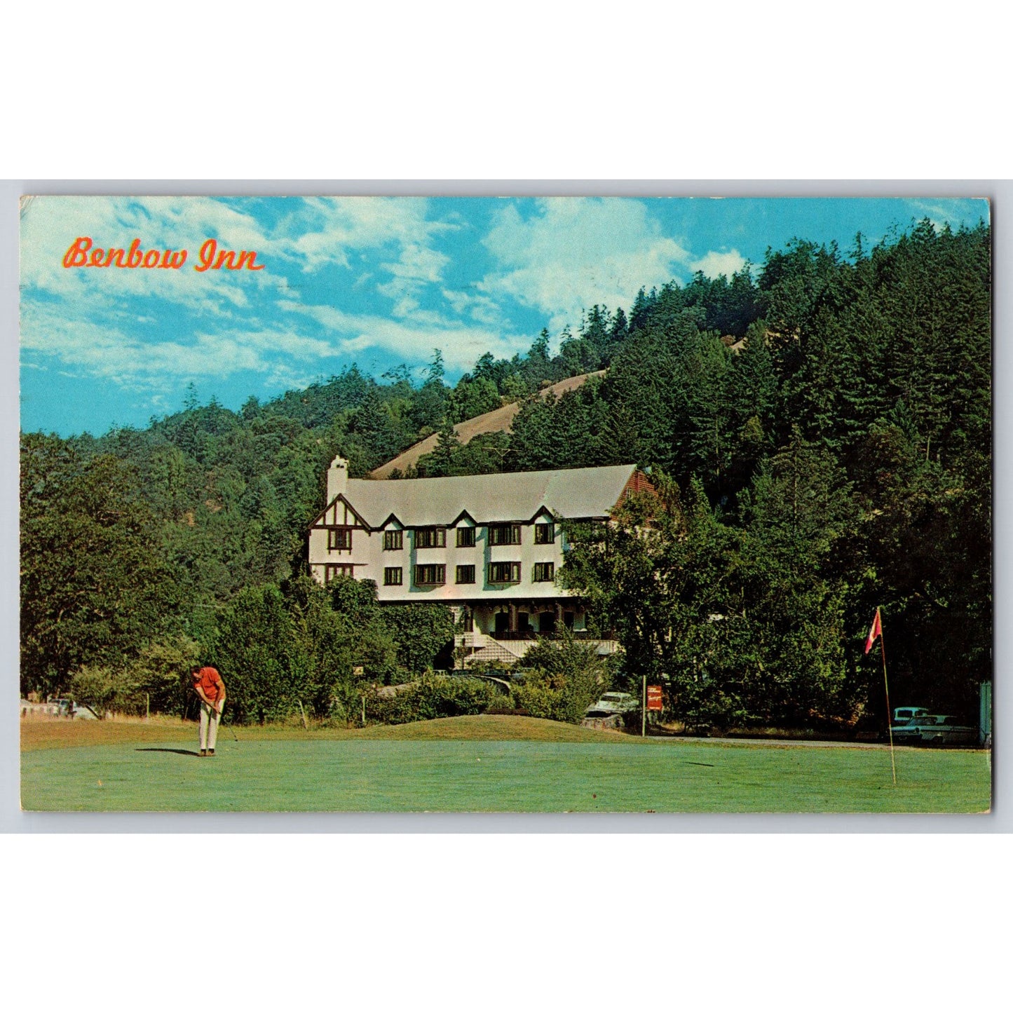 Garberville CA California Benbow Inn Postcard 1978 Redwood Golf Scene