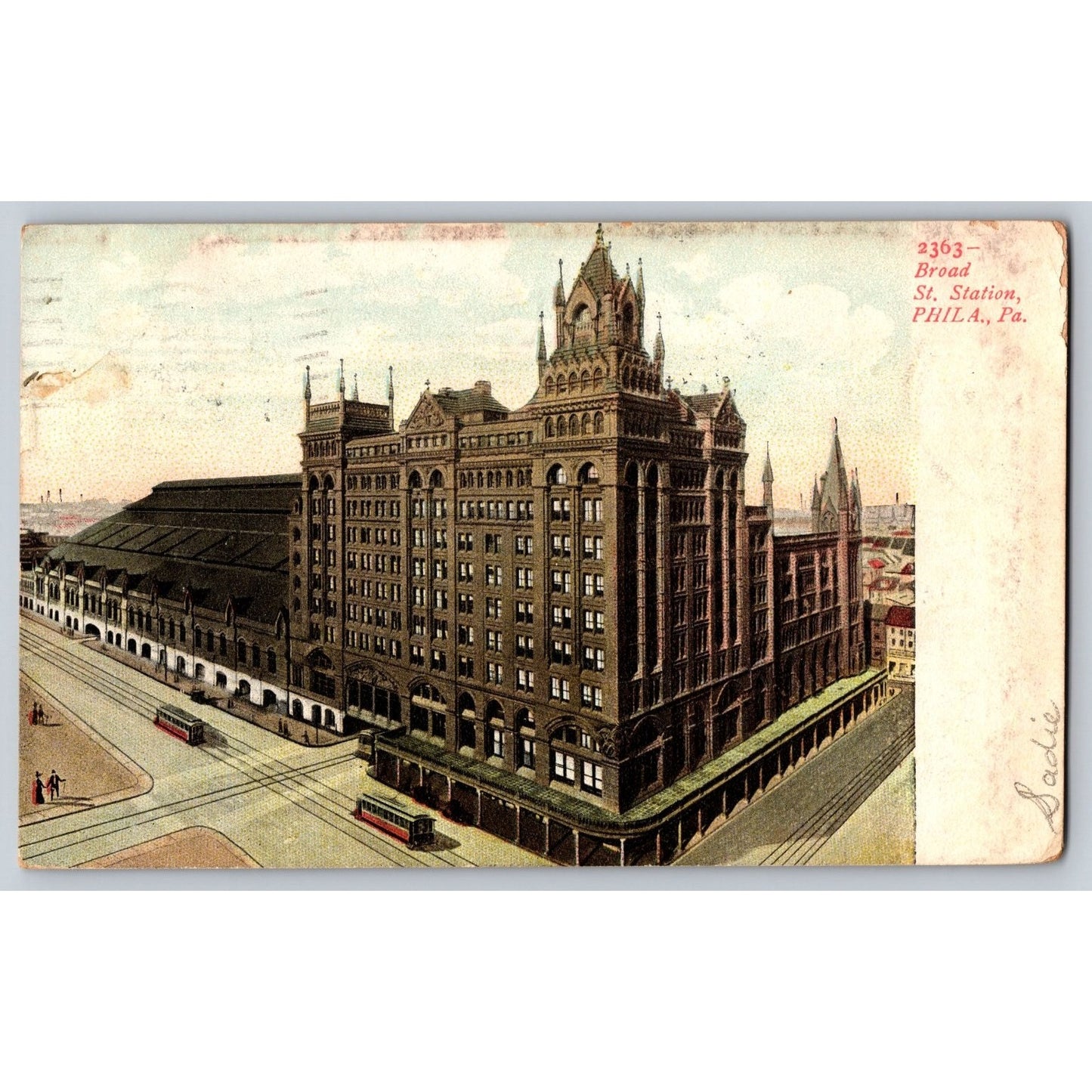 Philadelphia PA Pennsylvania Broad Street Station 1907 Divided Back Postcard