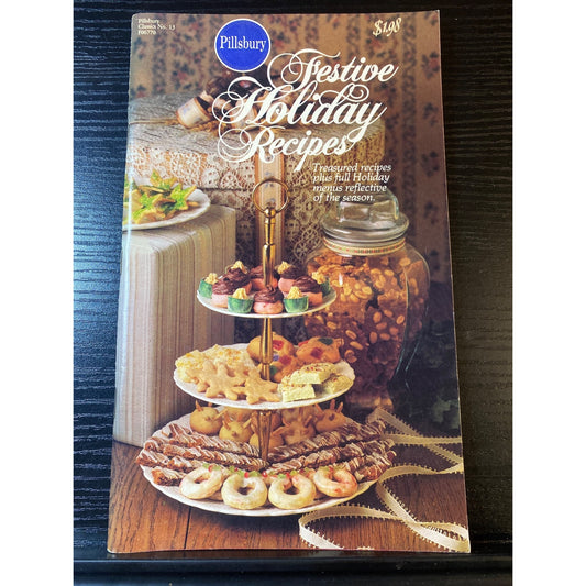 Pillsbury Festive Holiday Recipes Cookbook Booklet 1981 Holiday Menu Cookies Candies Bars