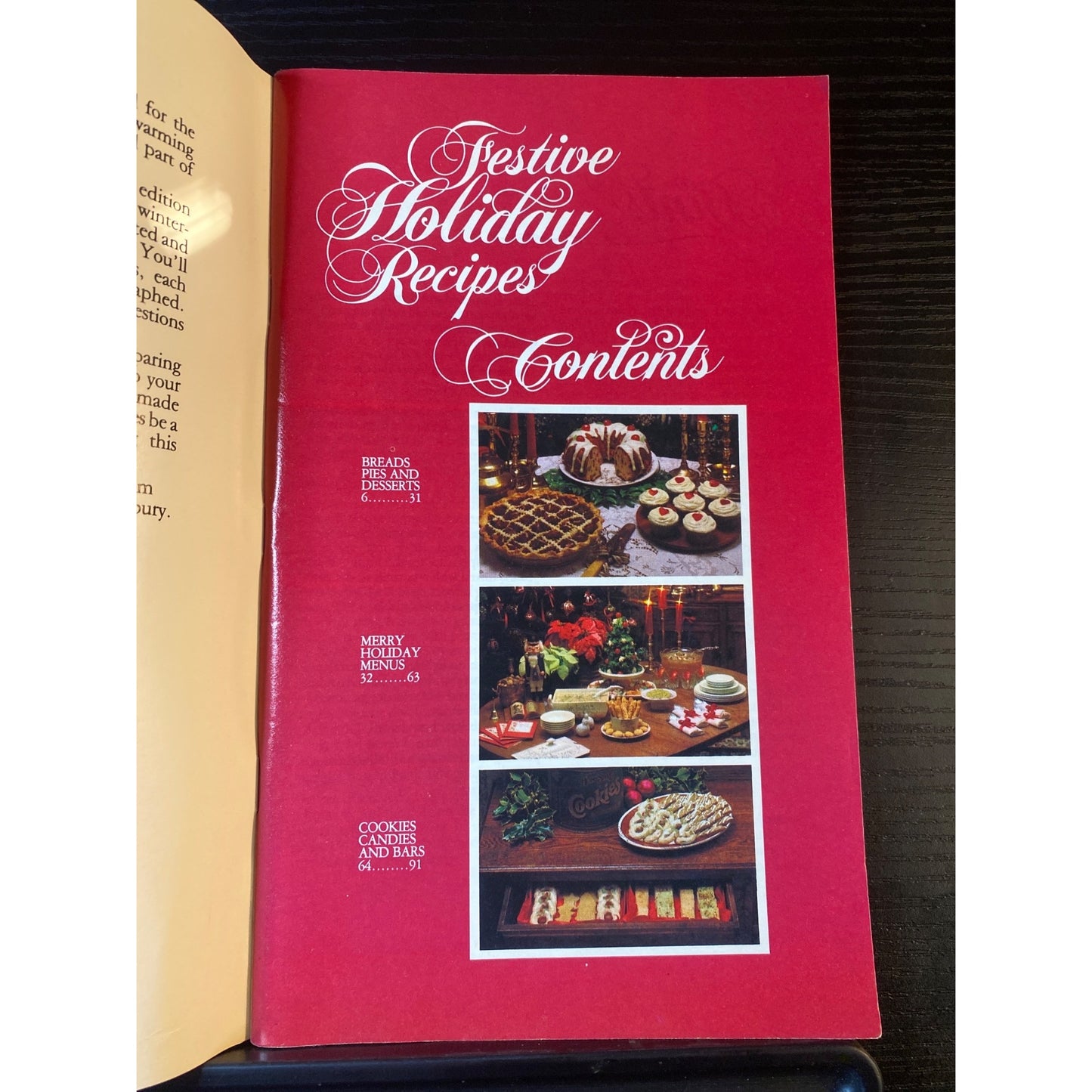 Pillsbury Festive Holiday Recipes Cookbook Booklet 1981 Holiday Menu Cookies Candies Bars