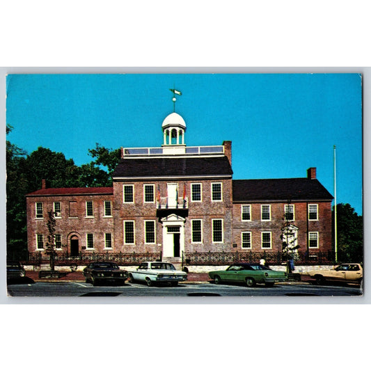 New Castle DE Delaware Old State Court House Chrome Postcard Plasticrome