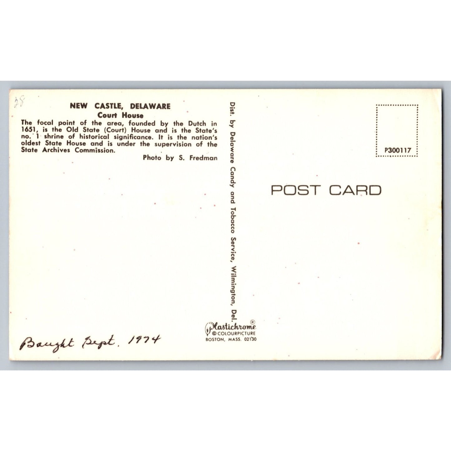 New Castle DE Delaware Old State Court House Chrome Postcard Plasticrome