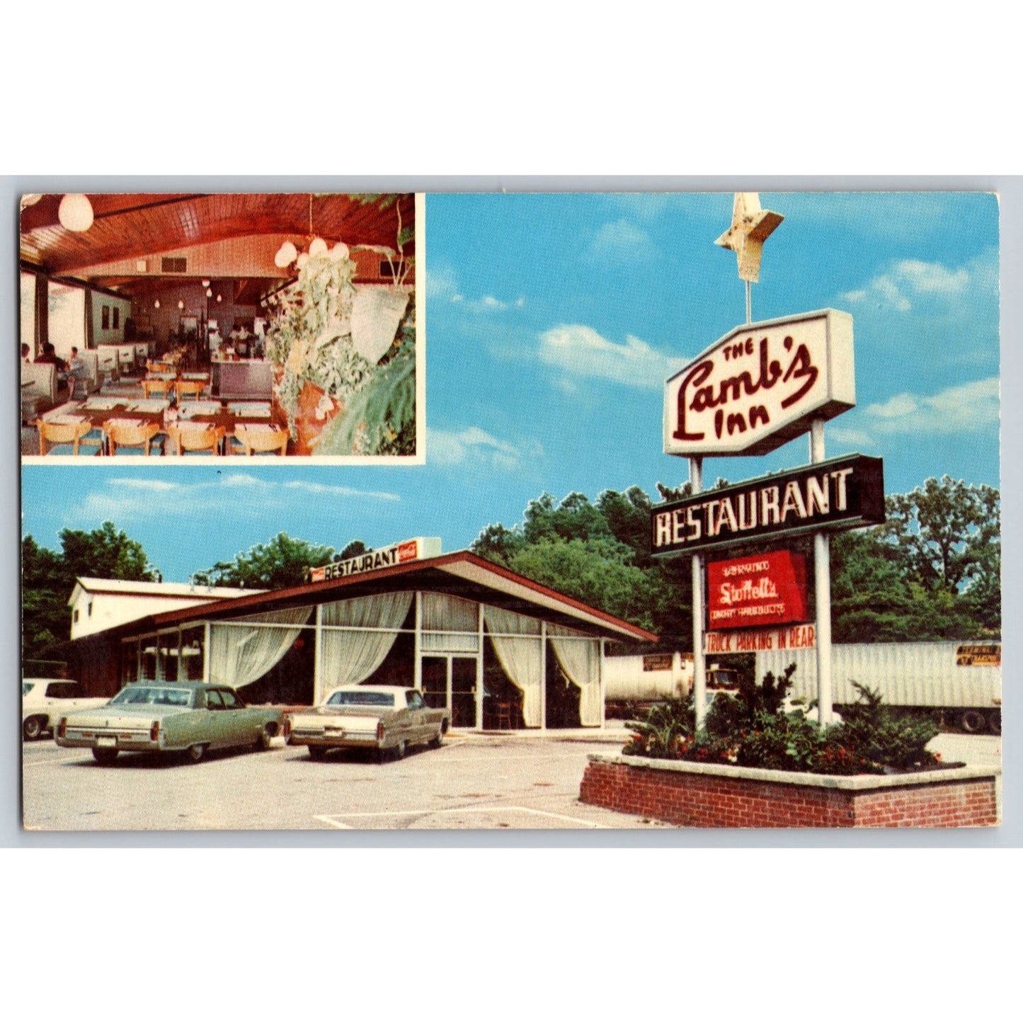 Lake City TN Tennessee Lamb's Inn Restaurant 1971 Chrome Postcard Unused