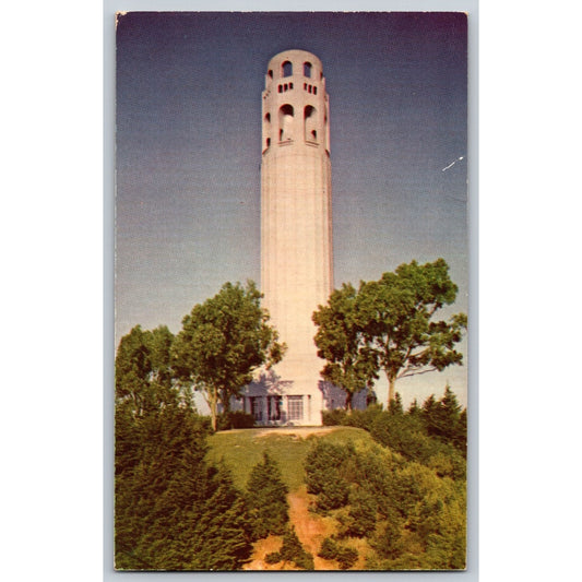 San Francisco CA California Telegraph Hill Coit Tower Chrome Postcard Unused