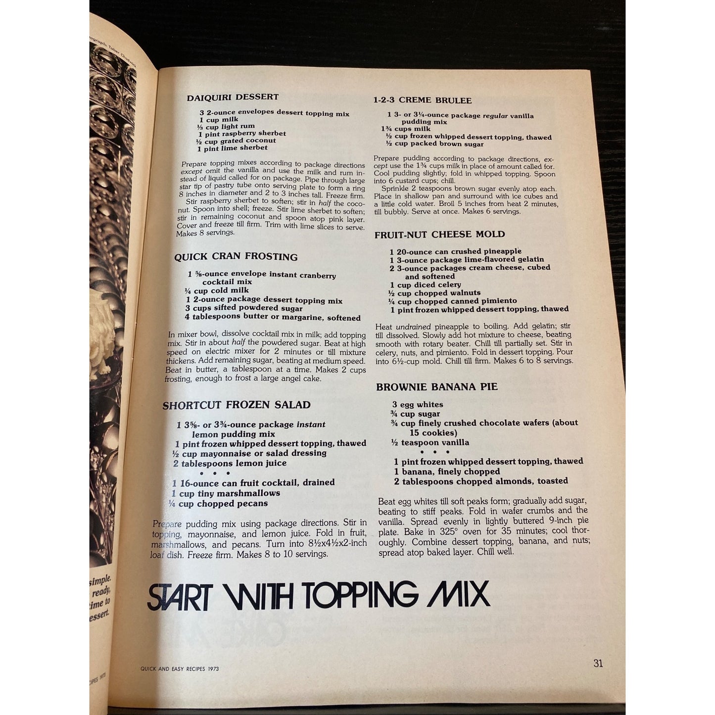 Better Homes And Gardens Magazine 1973 Quick And Easy Recipes Cookbook