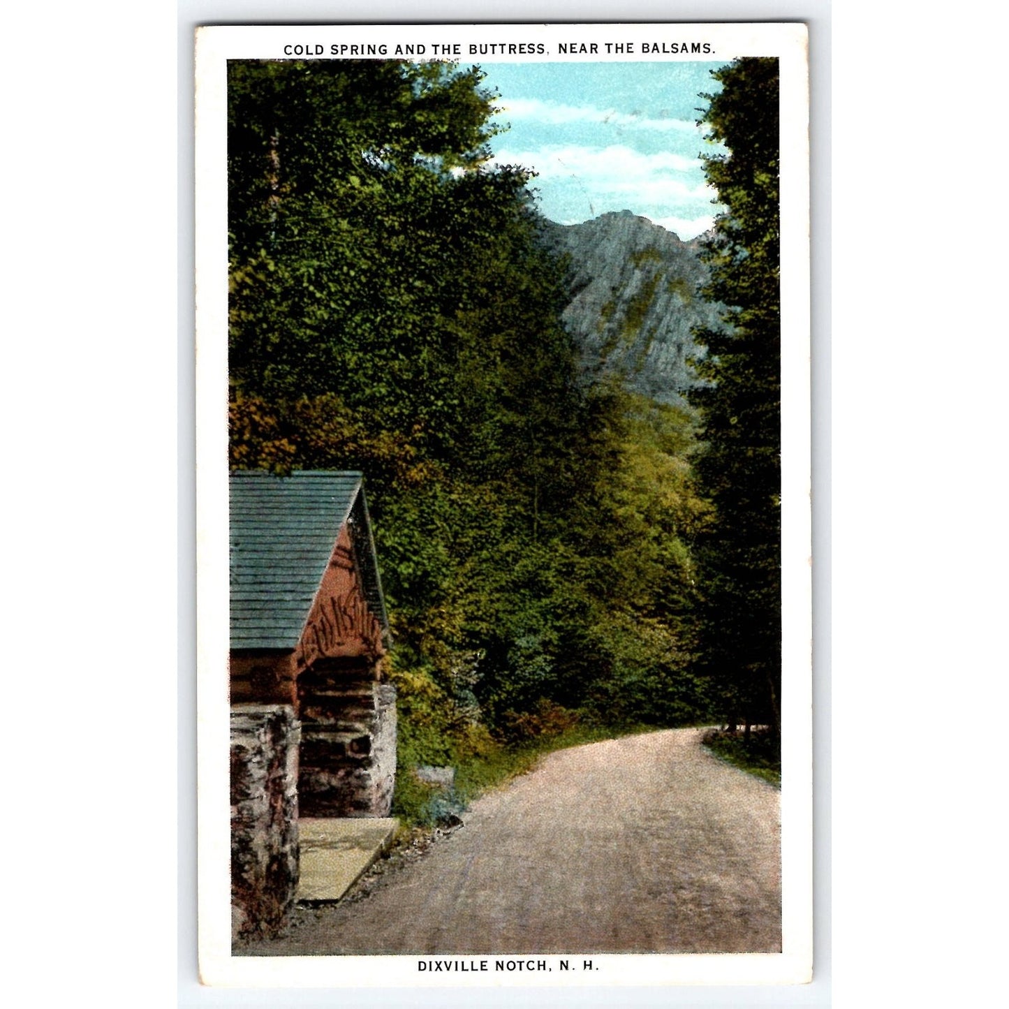 Dixville Notch NH New Hampshire Cold Spring & The Buttress Scenic 1918 Postcard