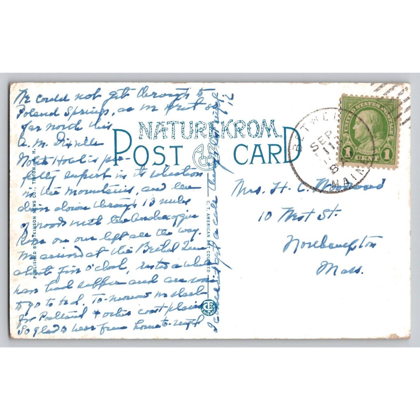 Dixville Notch NH New Hampshire Cold Spring & The Buttress Scenic 1918 Postcard