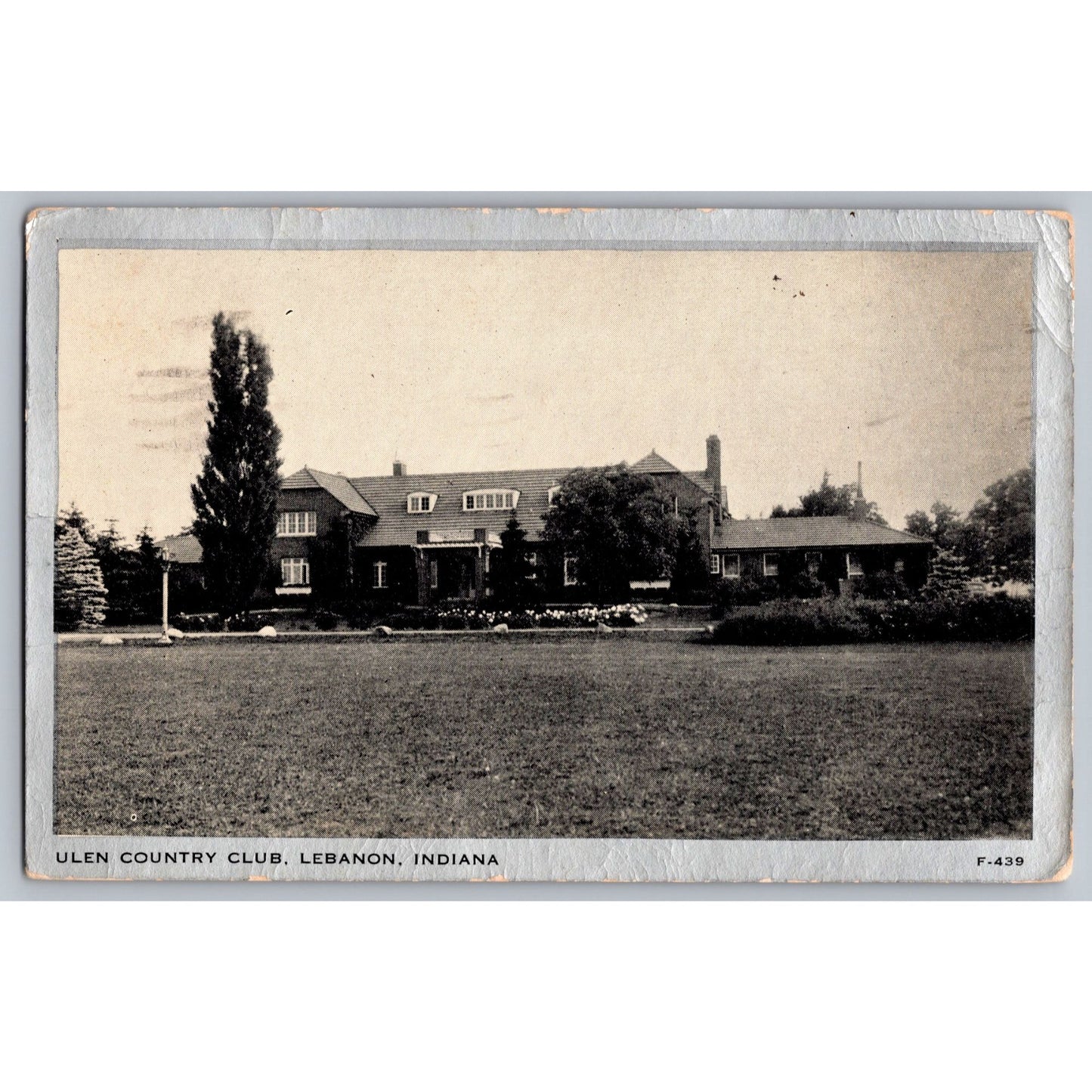 Lebanon IN Indiana Ulen Country Club Scenic View 1939 Postcard Used