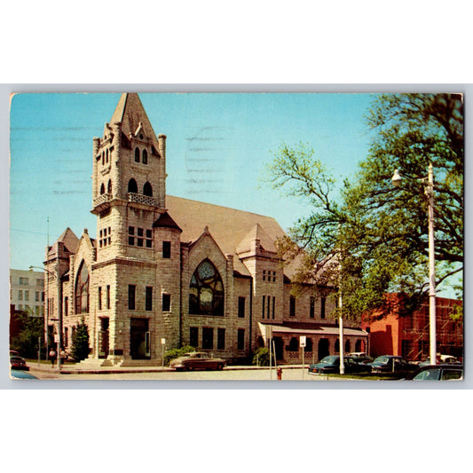 Beaumont TX Texas Tyrrell Public Library 1950s Chrome Postcard Used