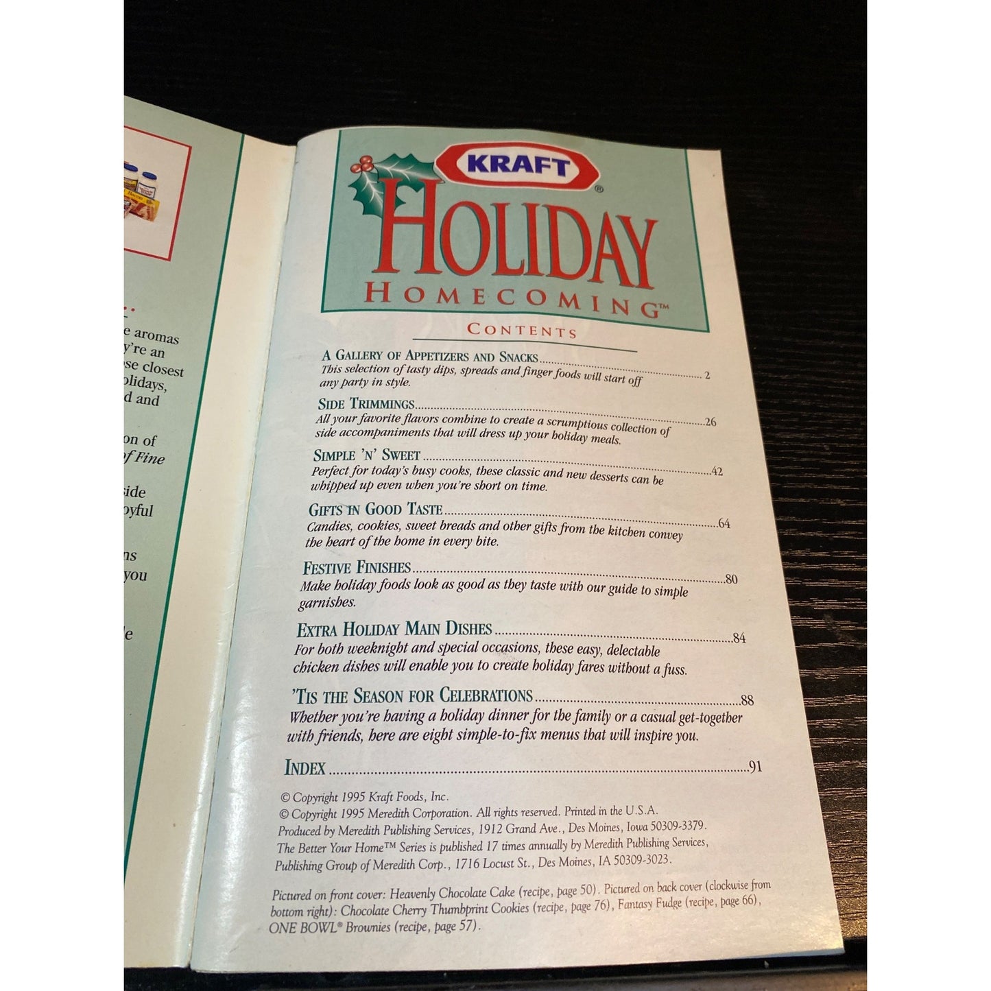 Kraft Holiday Homecoming 1995 Cookbook Booklet 87 Recipes & 15 Food Gift Ideas