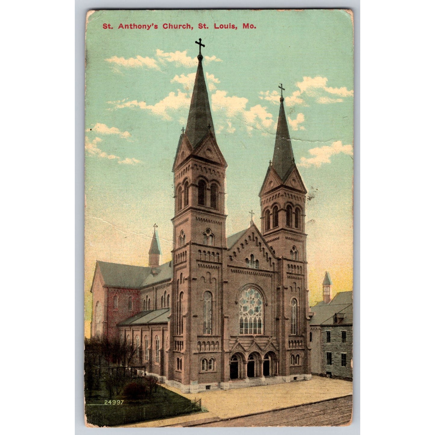 ST Louis MO Missouri St Anthonys Church 1911 Divided Back Postcard Used