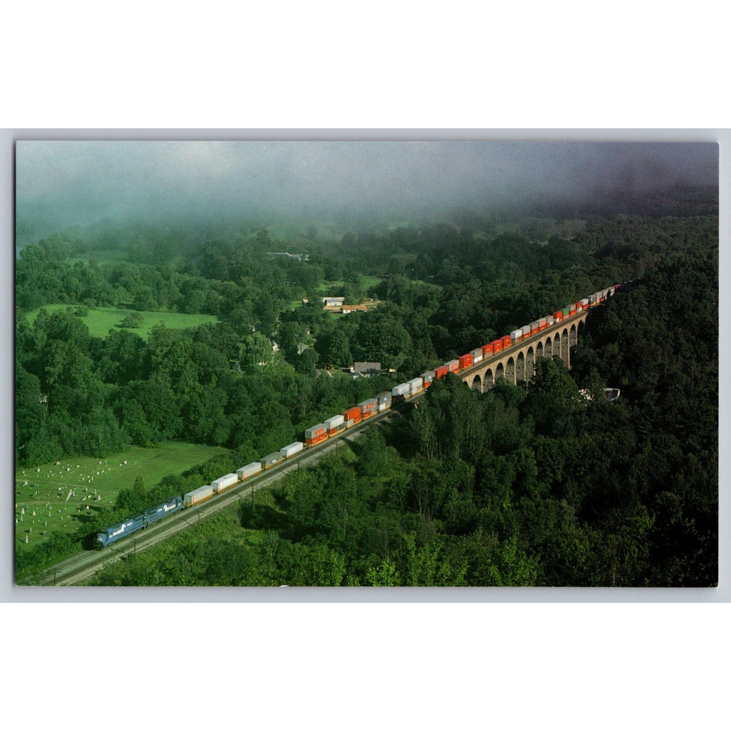 Lanesboro PA Pennsylvania Conrail Train #TV203 Viaduct Chrome Postcard Unused