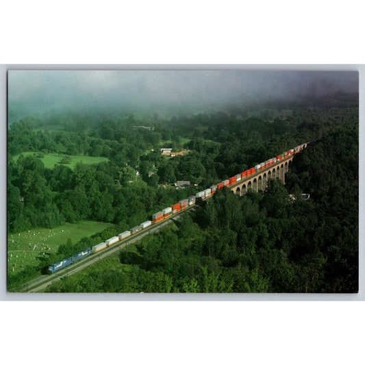 Lanesboro PA Pennsylvania Conrail Train #TV203 Viaduct Chrome Postcard Unused