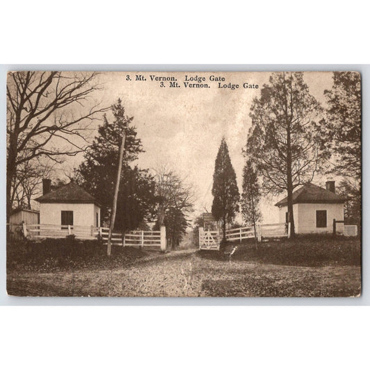 Mt Vernon VA Virginia Lodge Gate Sepia Postcard Leet Bros Germany