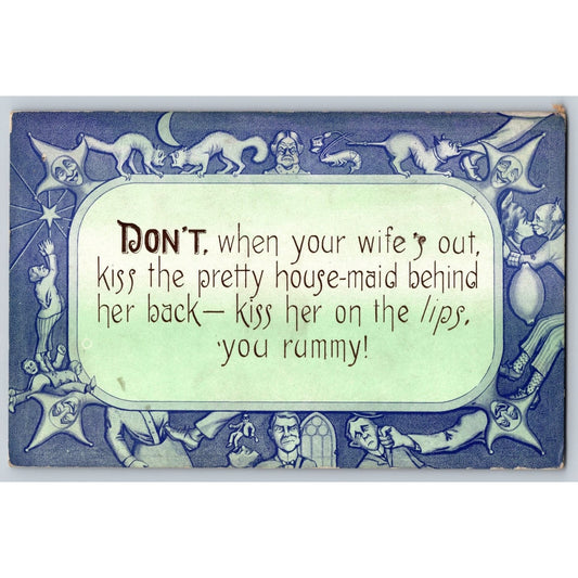 Comic Postcard Humorous House-Maid Rummy Joke Early 1900s Divided Back Unused