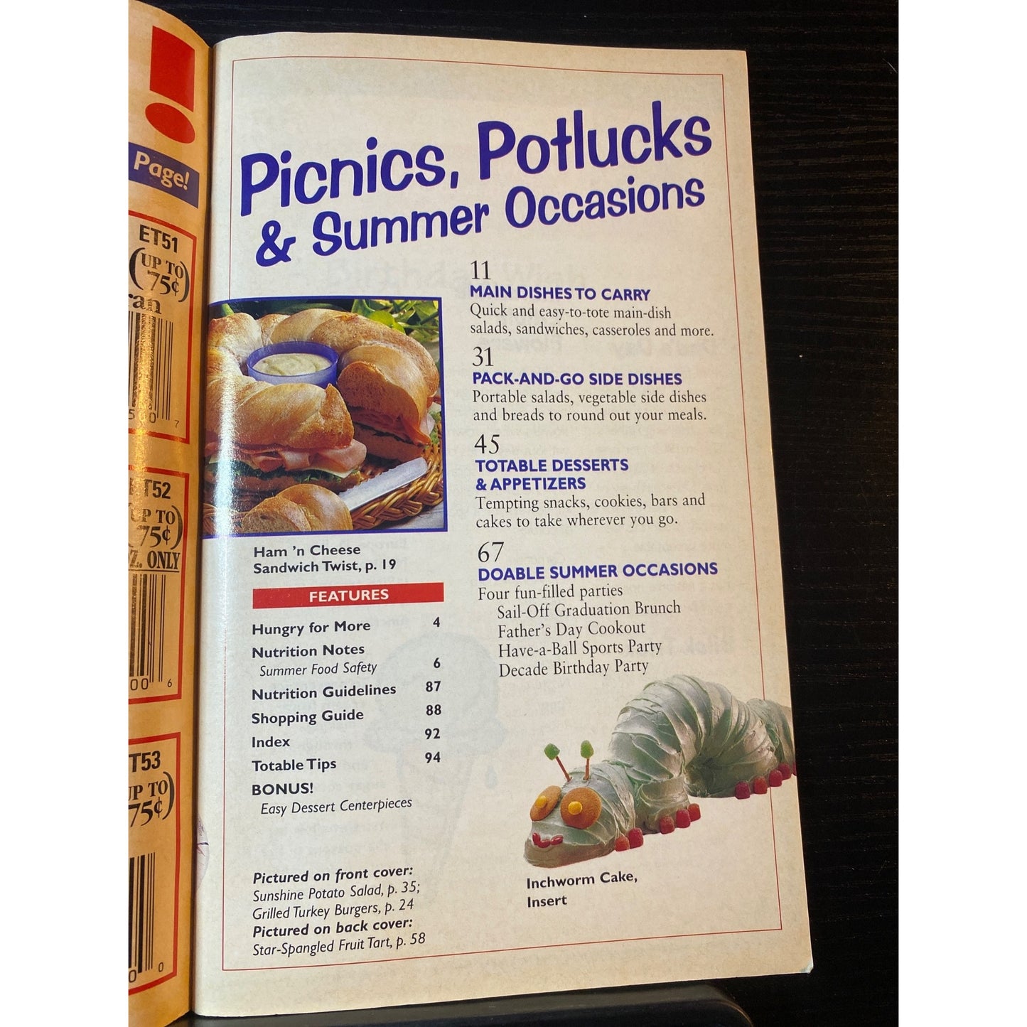 Betty Crocker Picnics Potlucks & Summer Occasions Cookbook Booklet June 1995