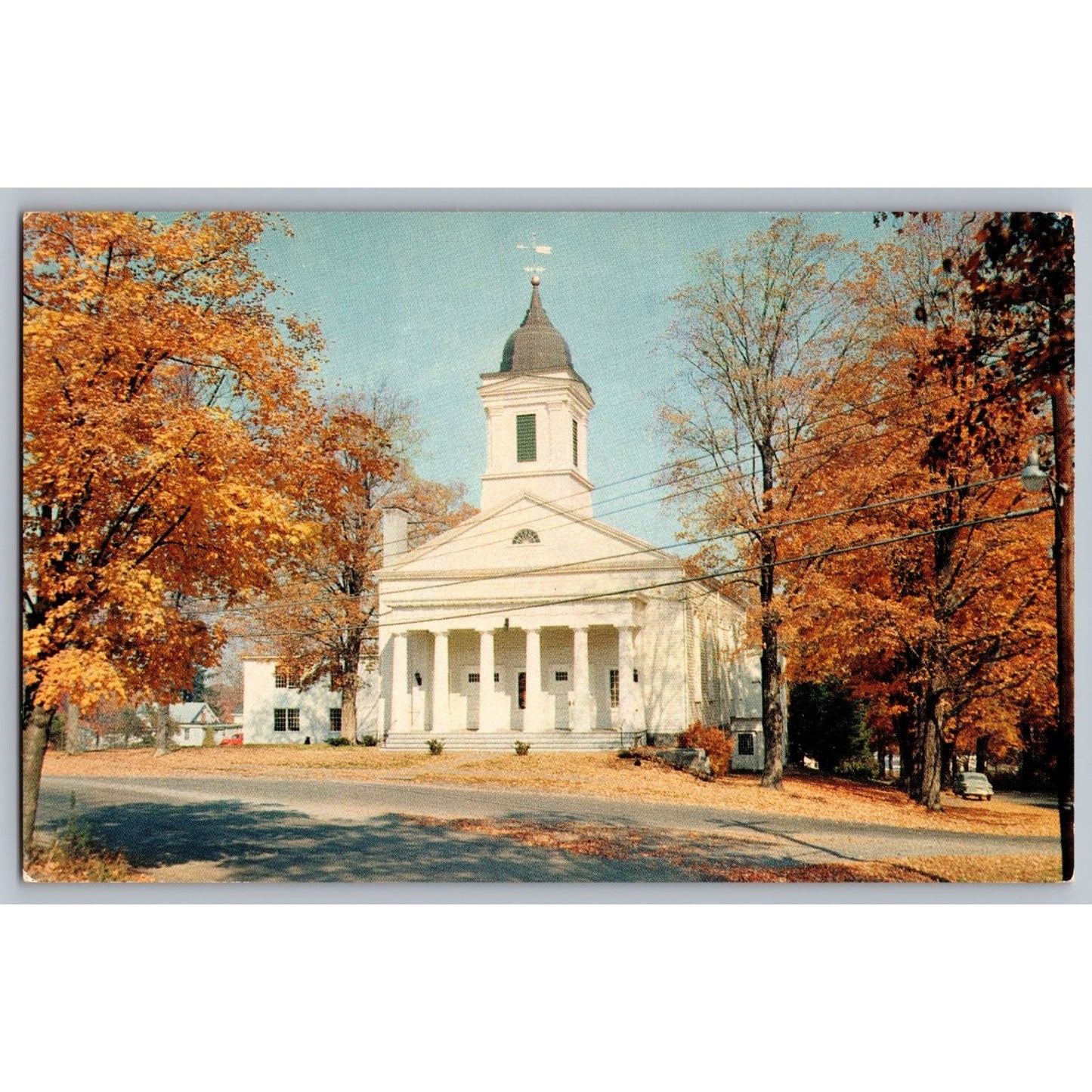Walden NY New York Dutch Reformed Church Artchrome Postcard Autumn