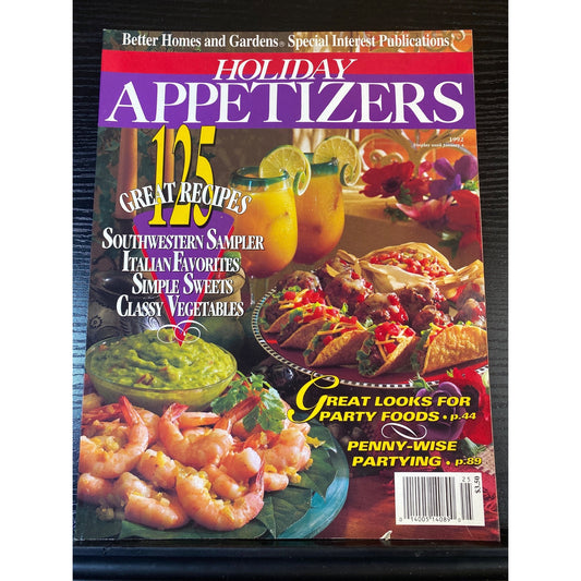 Better Homes And Gardens Magazine 1992 Holiday Appetizers Party Foods