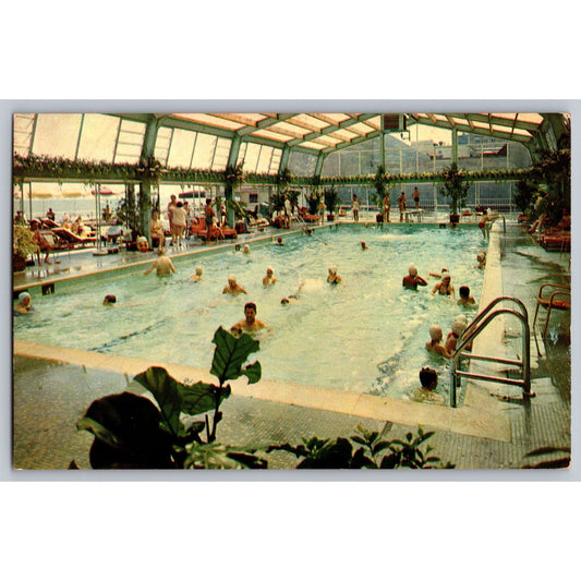 Atlantic City NJ New Jersey Chalfonte-Haddon Hall Saltwater Pool Chrome Postcard