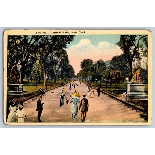 New York City NY The Mall Central Park Early 1900s Divided Back Postcard
