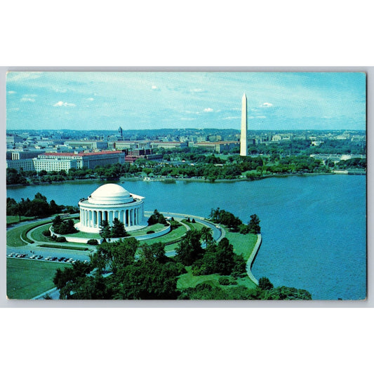 Washington DC Jefferson Memorial & Washington Monument Aerial View Postcard