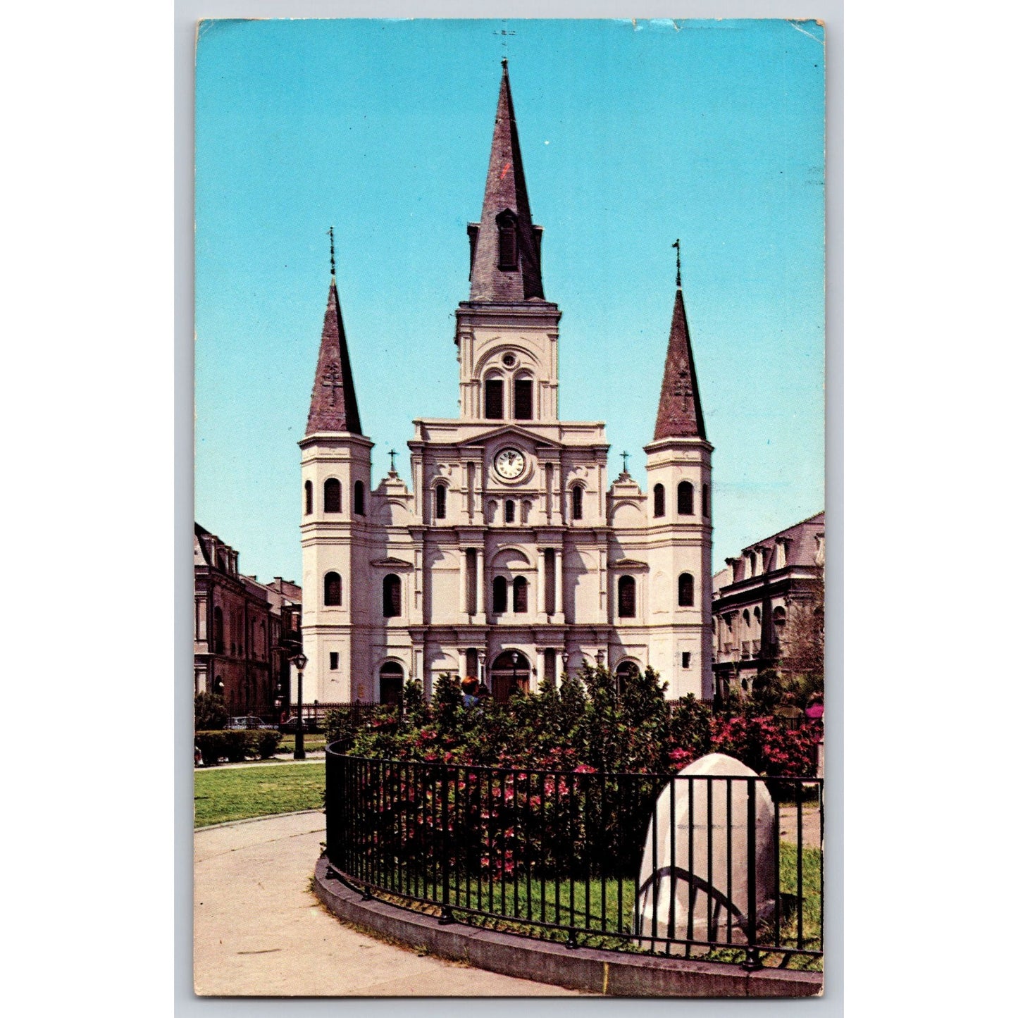 New Orleans LA Louisiana St Louis Cathedral Jackson Sq 1971 Chrome Postcard Used
