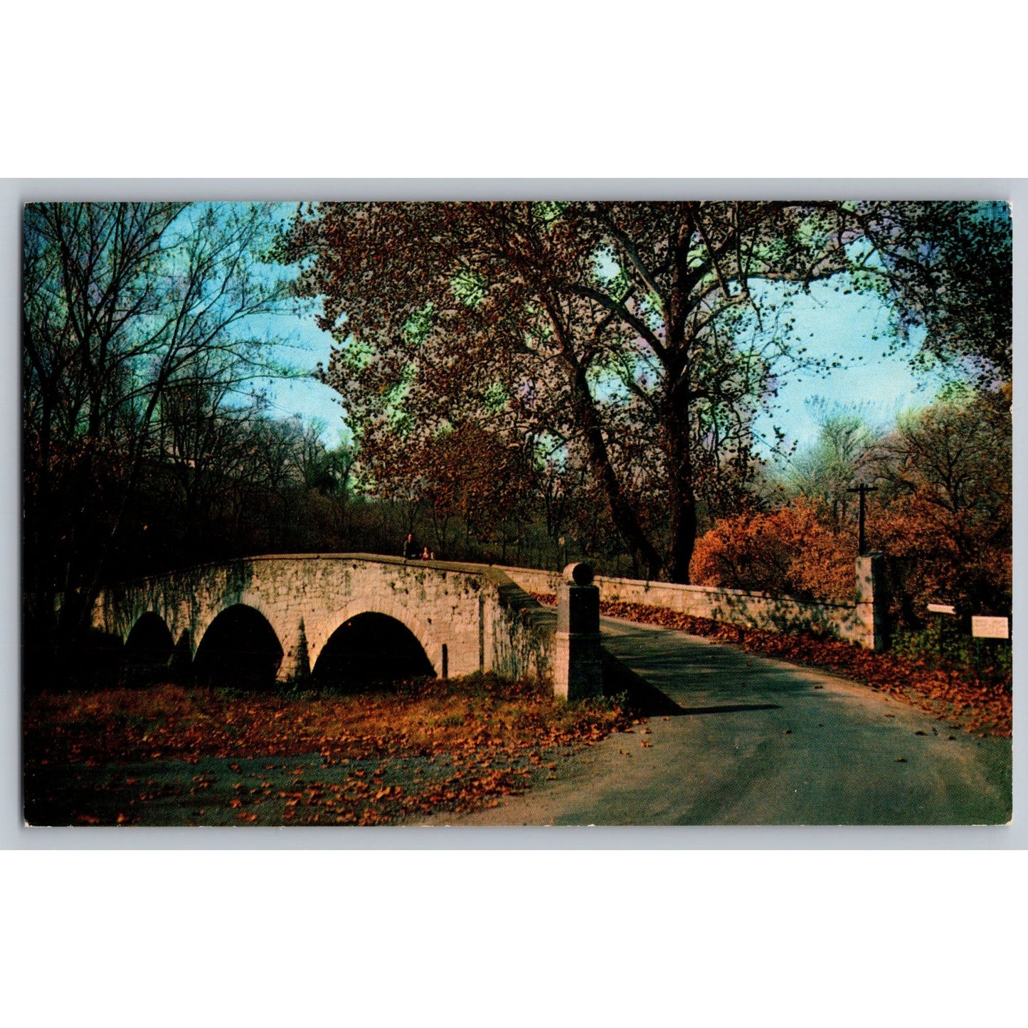 Sharpsburg MD Maryland Antietam Battlefield Burnside Bridge Chrome Postcard