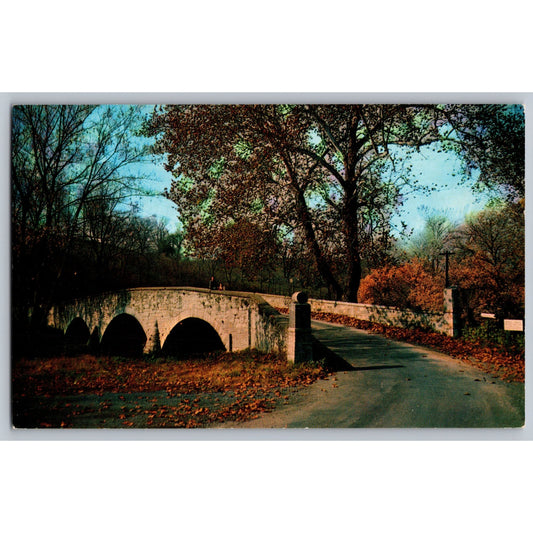 Sharpsburg MD Maryland Antietam Battlefield Burnside Bridge Chrome Postcard