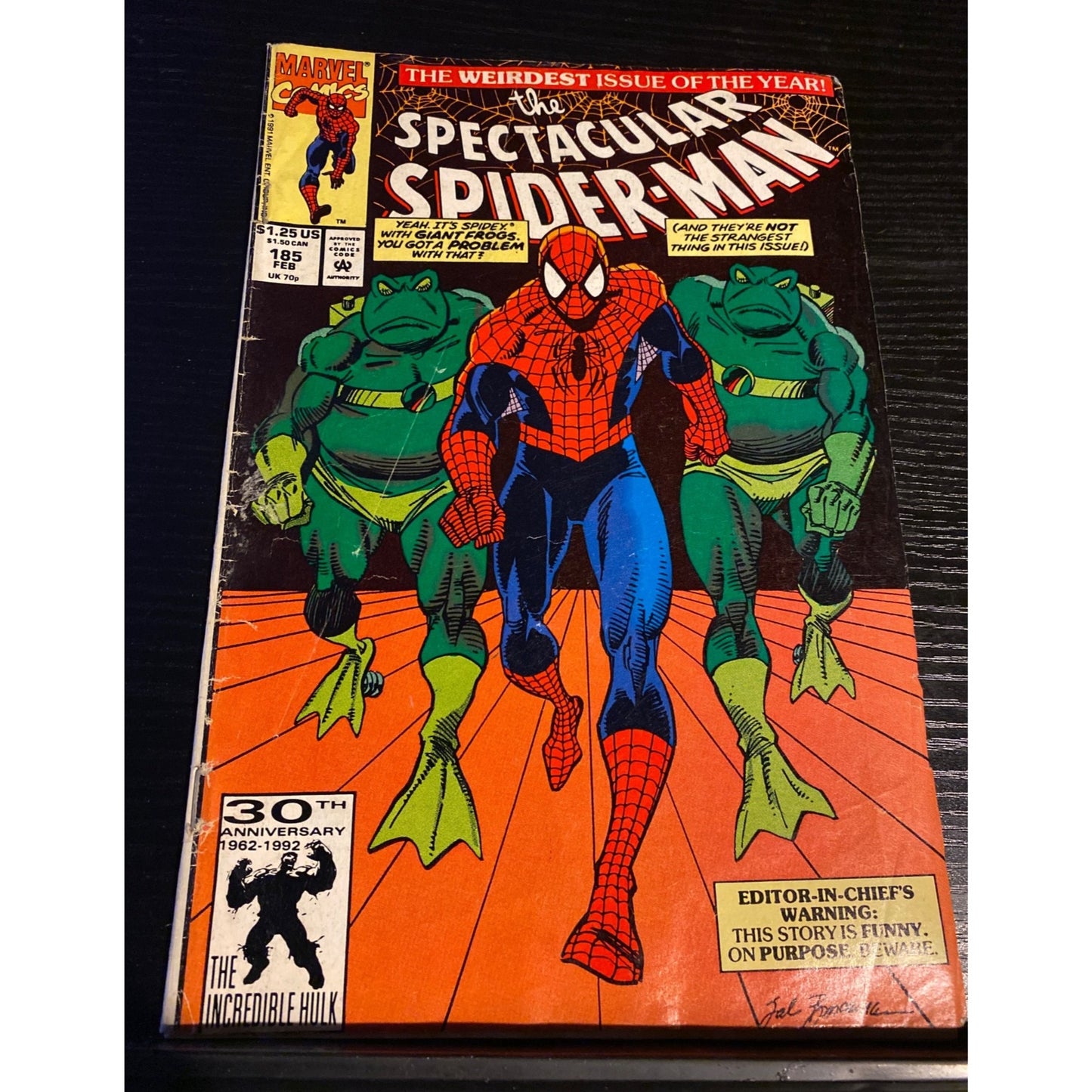 The Spectacular Spider-Man #185 Marvel Comic 30th Anniversary Frog Man