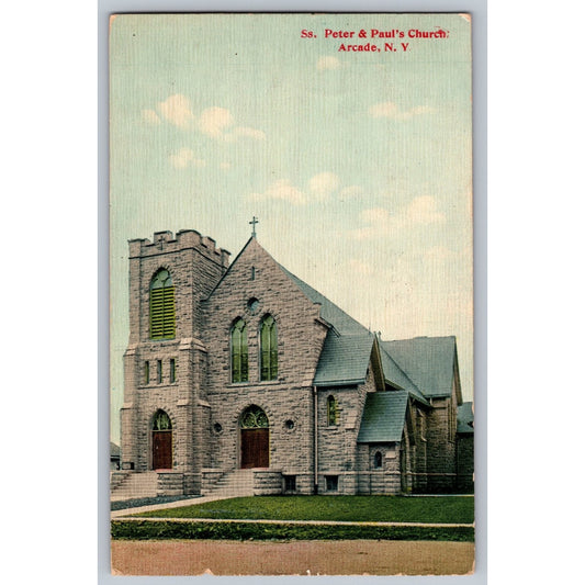 Arcade NY New York St Peter & Paul's Church 1911 Divided Back Postcard Used
