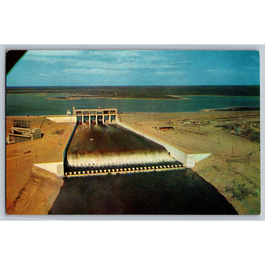 Starr Count TX Texas Falcon Dam & Lake U.S. & Mexico Border Chrome Postcard