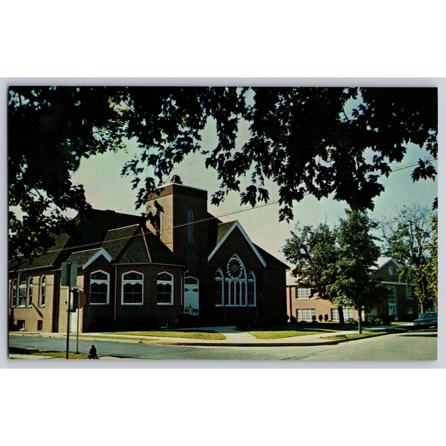 Seaford DE Delaware St Johns Methodist Church 1950s Postcard Triangle Printing