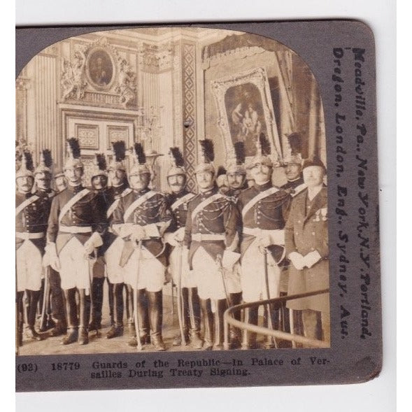 Guards of the Republic Palace of Versailles France Stereoview Keystone View