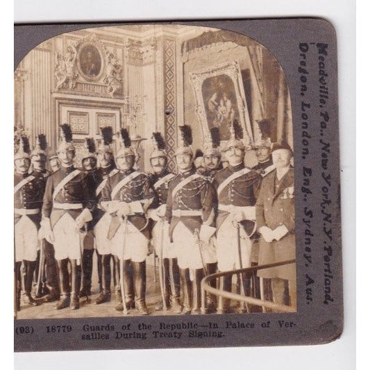 Guards of the Republic Palace of Versailles France Stereoview Keystone View