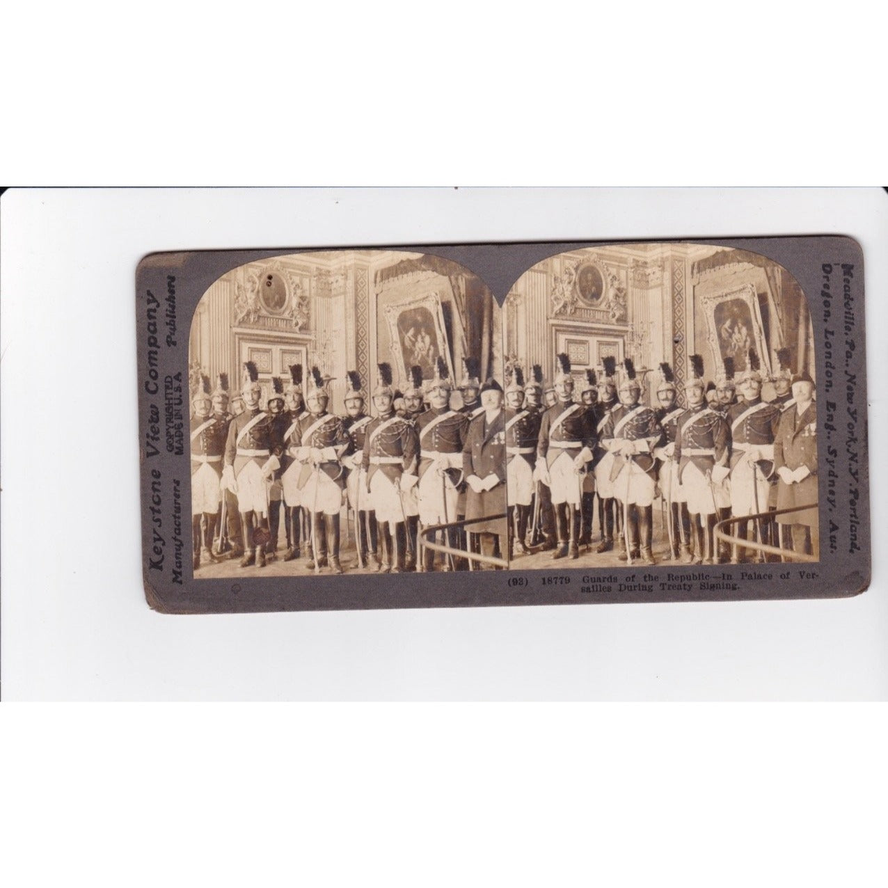Guards of the Republic Palace of Versailles France Stereoview Keystone View