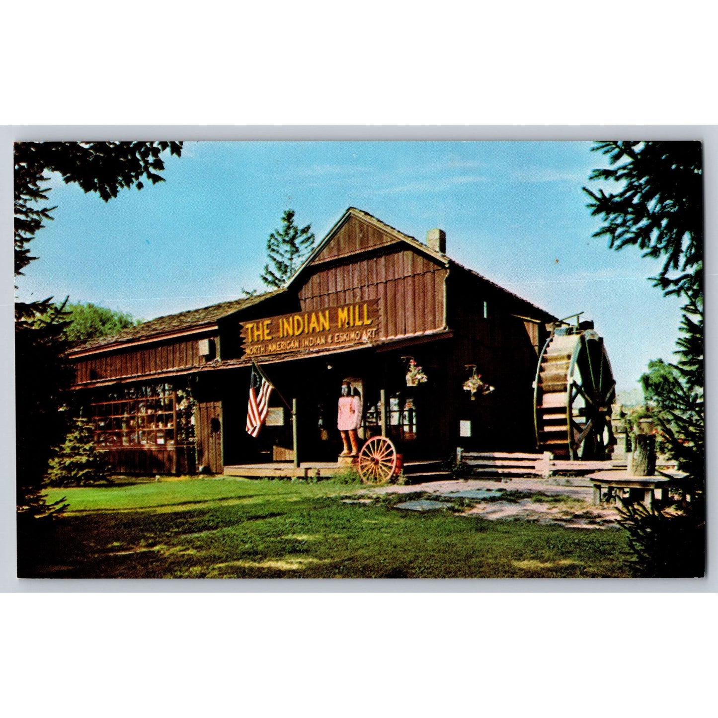 Peninsula OH Ohio Tamsin Park The Indian Mill 1950s Chrome Postcard Unused