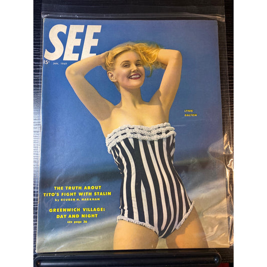 See Magazine January 1949 Lynn Dalton Cover Vintage Pin-Up Style Mid Century