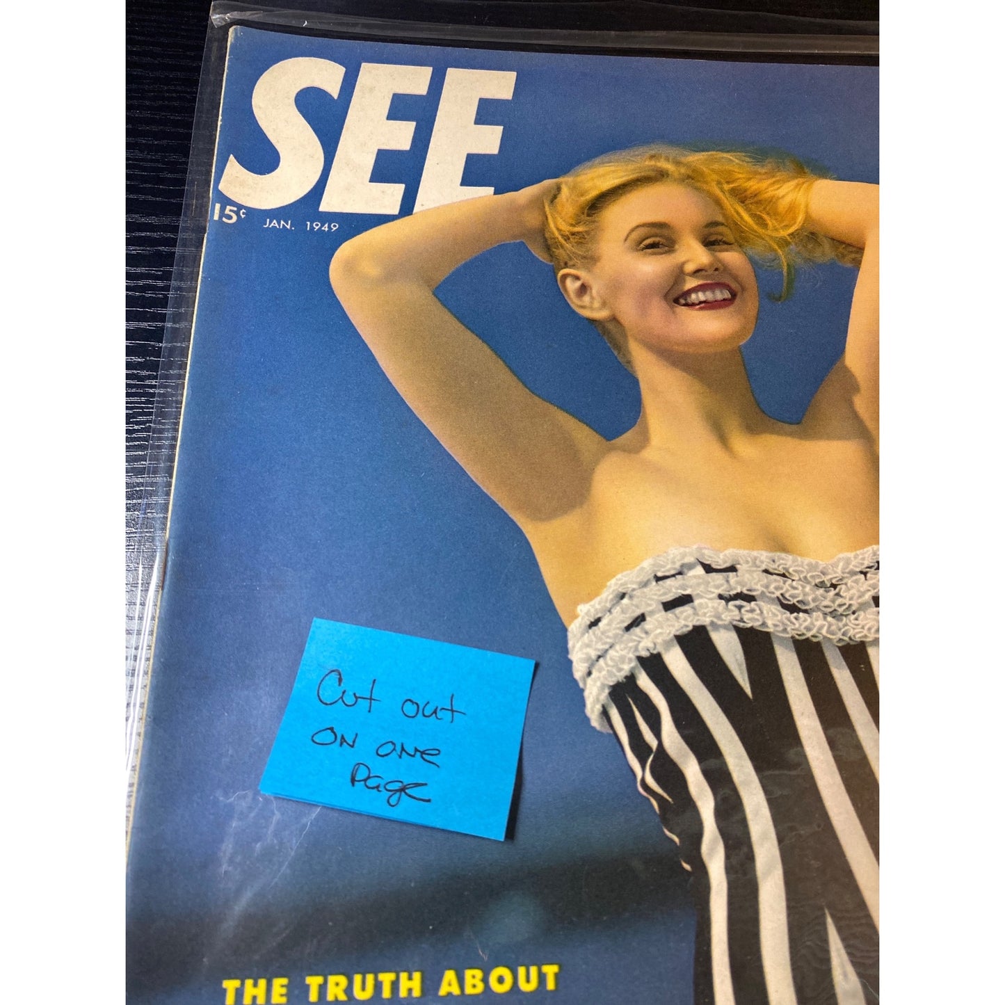 See Magazine January 1949 Lynn Dalton Cover Vintage Pin-Up Style Mid Century